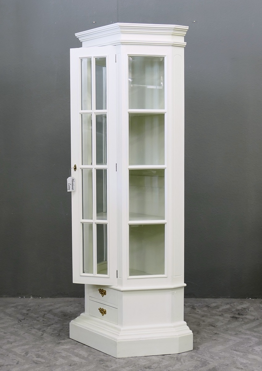 Vitrine Parisenne Schrank Mahagoni exclusives Design Farbe excellentweiss