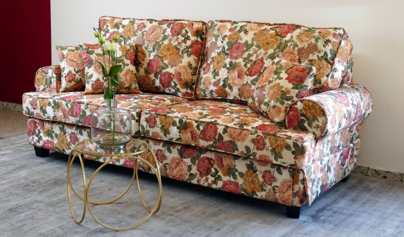 Couch 3-Sitzer Top Design Textil märchenhaft Flower Design