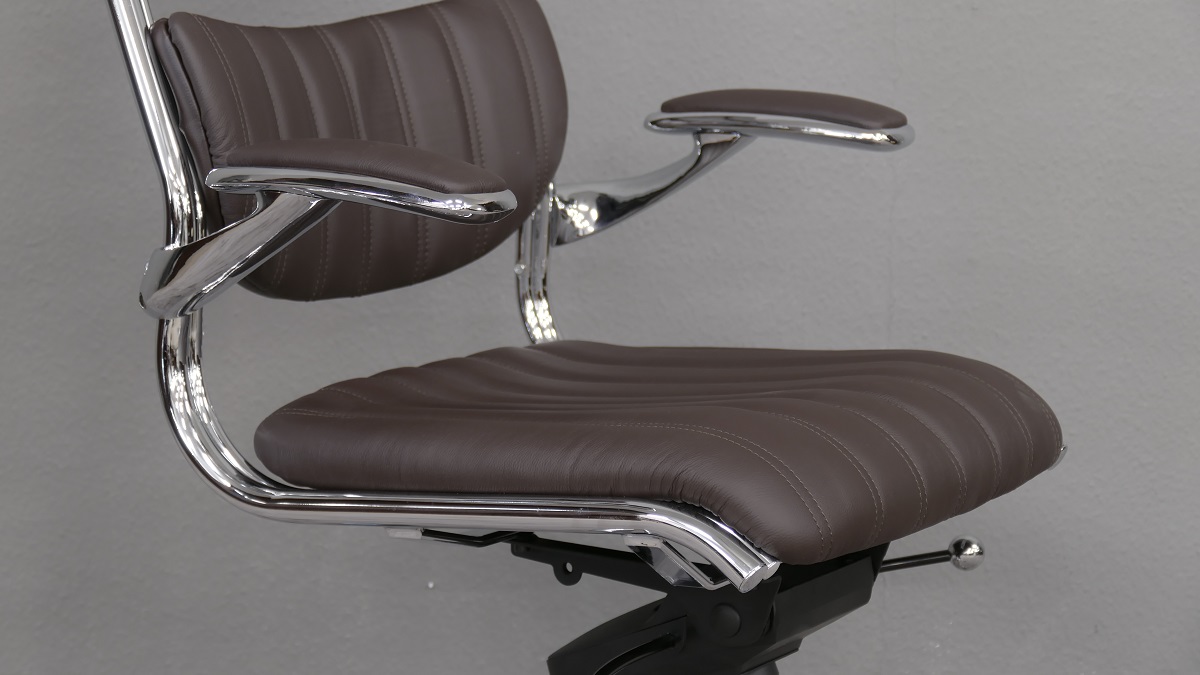 Bürosessel Stuhl Stühle Chefsessel Schreibtischstuhl Sessel Leder Farbe: dunkelbraun