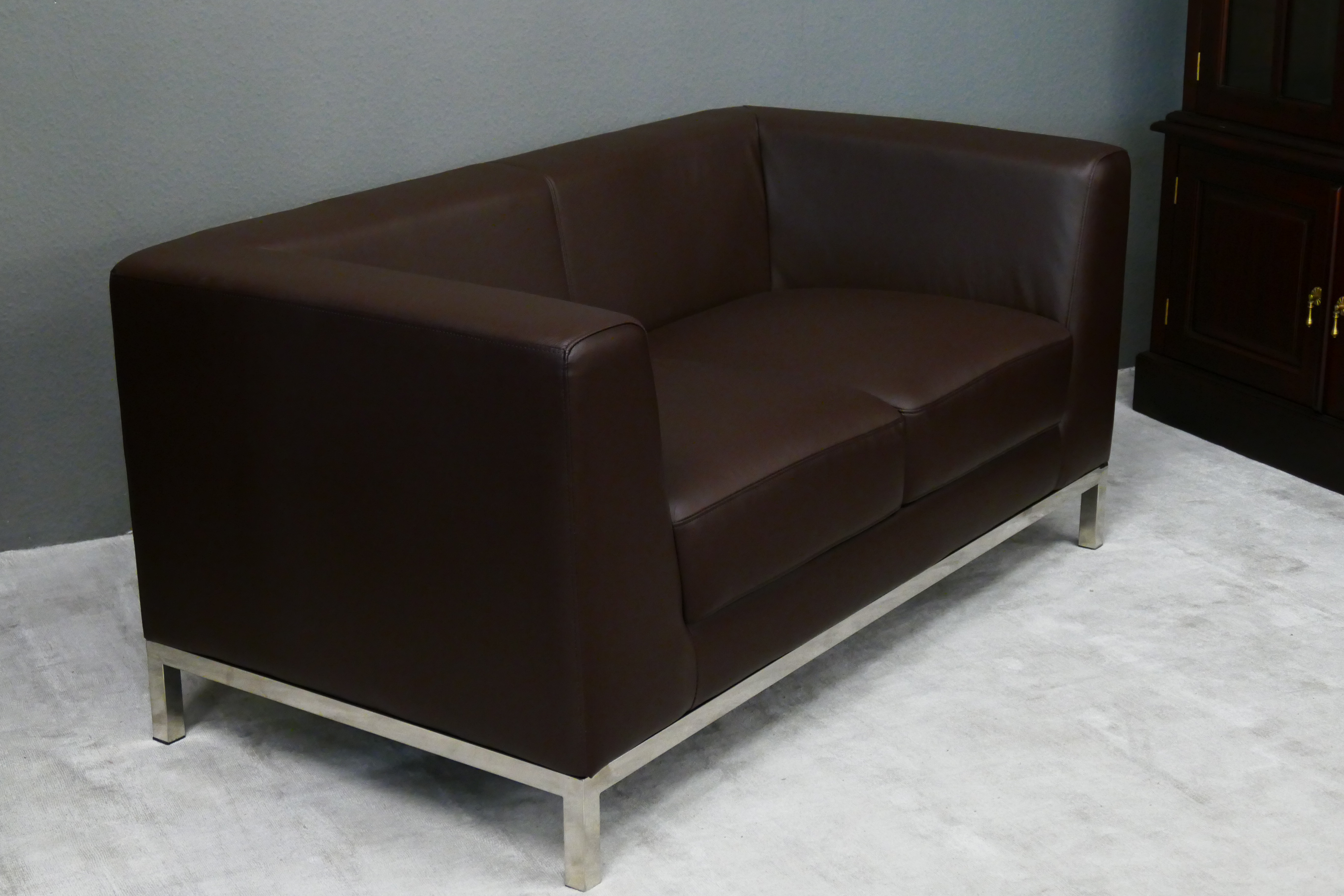 Designer Couch / Office Line "Firenze" 2-Sitzer Italy Leder