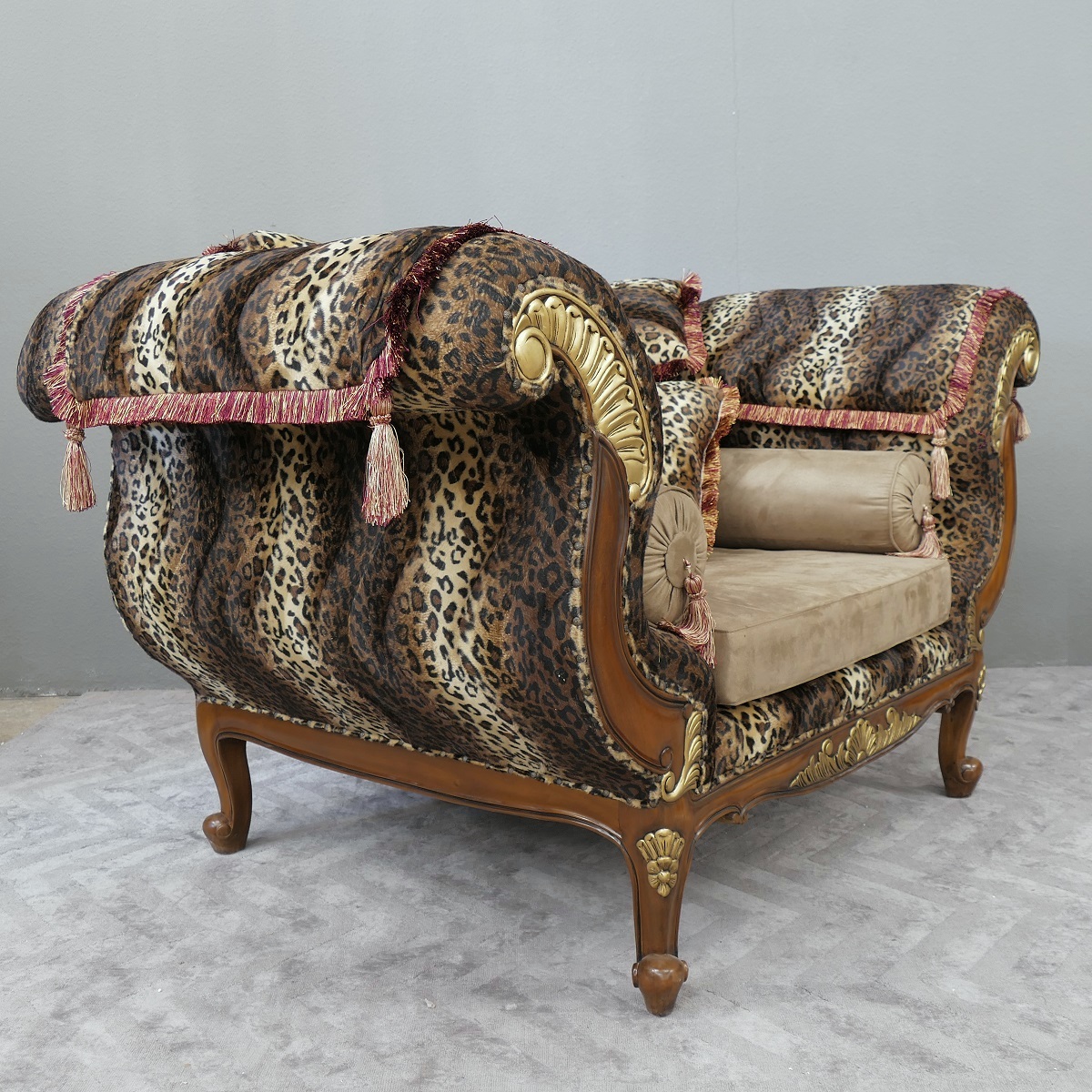 Designersofa Sofa Couch Sessel Couchgarnitur Ottomane Mahagoni Hunter 1-Sitzer
