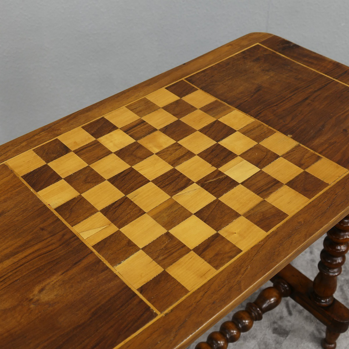 Schachtisch Spieltisch Spielbrett Schachbrett Mahagoni Antik um 1890