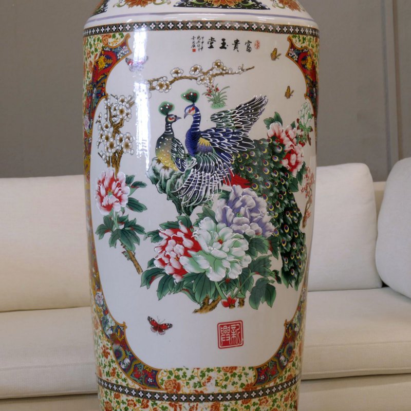 Monumentales Prunkgefäß Standvase Vase China Porzellan handgefertigt 180 cm
