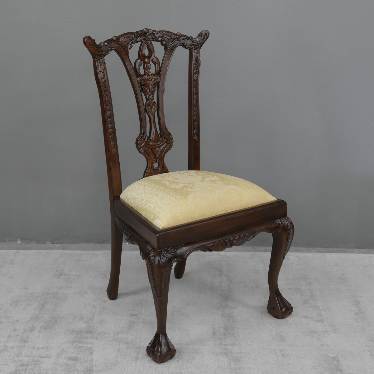 4er Stuhl Set Stühle Polsterstuhl Mahagoni brown Walnuss Bezug: BenHur 151