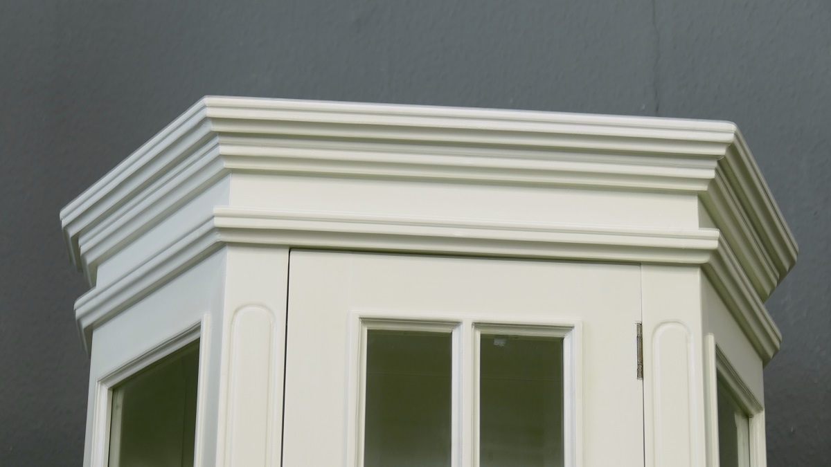 Vitrine Parisenne Schrank Mahagoni exclusives Design Farbe excellentweiss