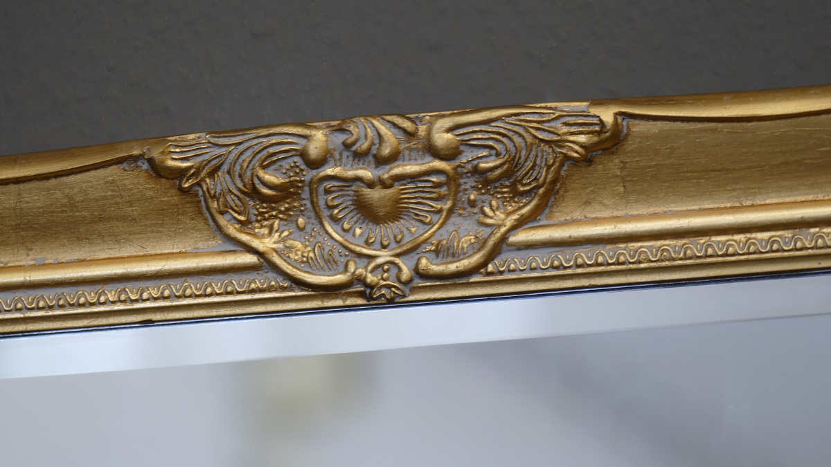 Spiegel Wandspiegel Farbe Gold mit Facettenschliff 70 x 90 cm