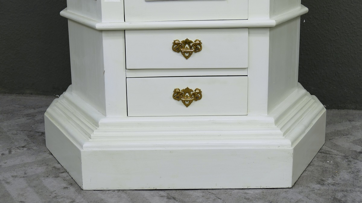 Vitrine Parisenne Schrank Mahagoni exclusives Design Farbe excellentweiss