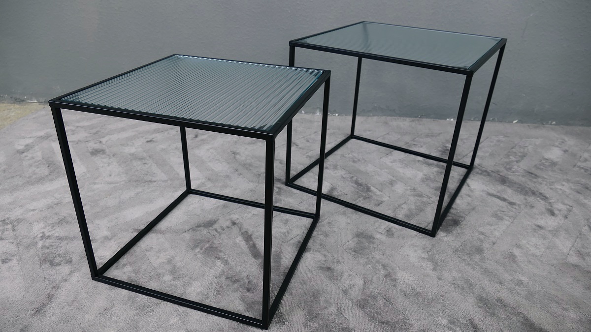 Tischset Couchtisch Beistelltisch Metall / Glas