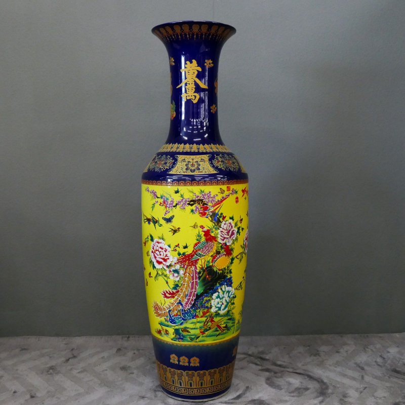 Monumentales Prunkgefäß Standvase Vase hochwertiges China Porzellan H 140 cm