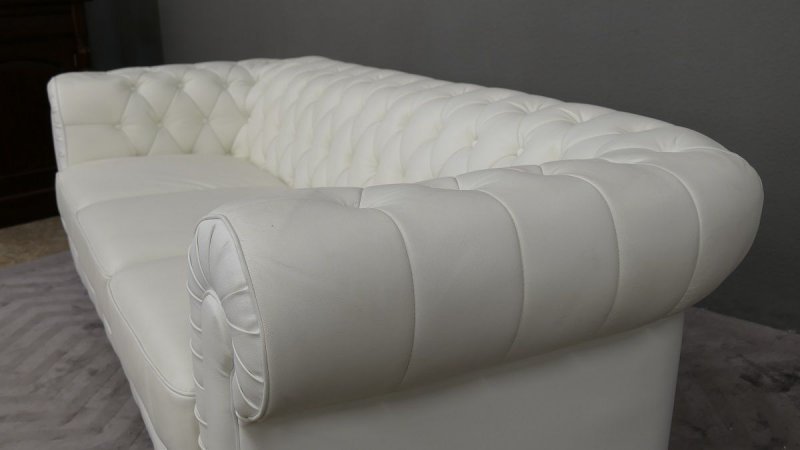 Sofa Couch Set Chesterfield Palazzo 3-Sitzer Farbe L10 white