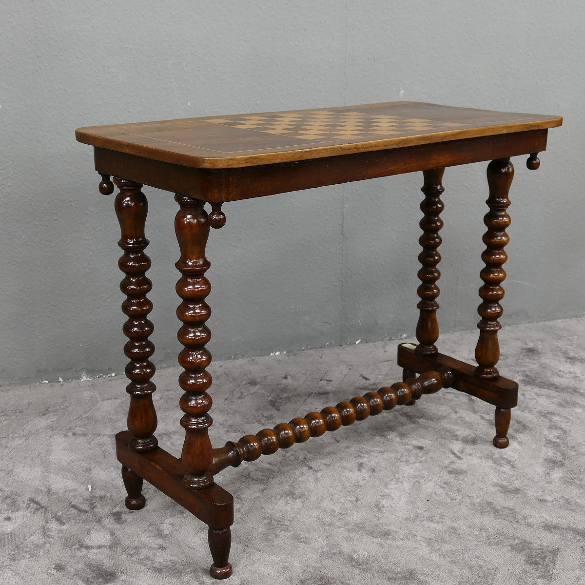 Schachtisch Spieltisch Spielbrett Schachbrett Mahagoni Antik um 1890