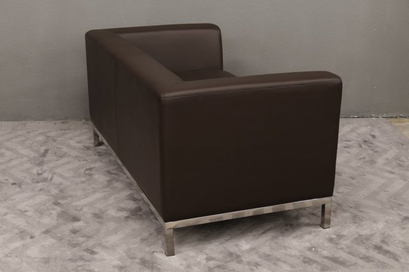 Designer Couch 2-Sitzer / Office Line "Torino" Italy Leder dunkelbraun