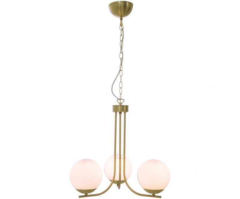 Pendelleuchte Orfeus aus Opalglas und Messing