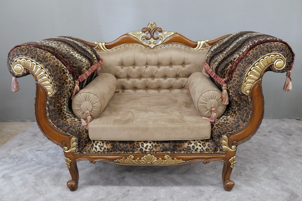 Designersofa Sofa Couch Sessel Couchgarnitur Ottomane Mahagoni Hunter 1-Sitzer