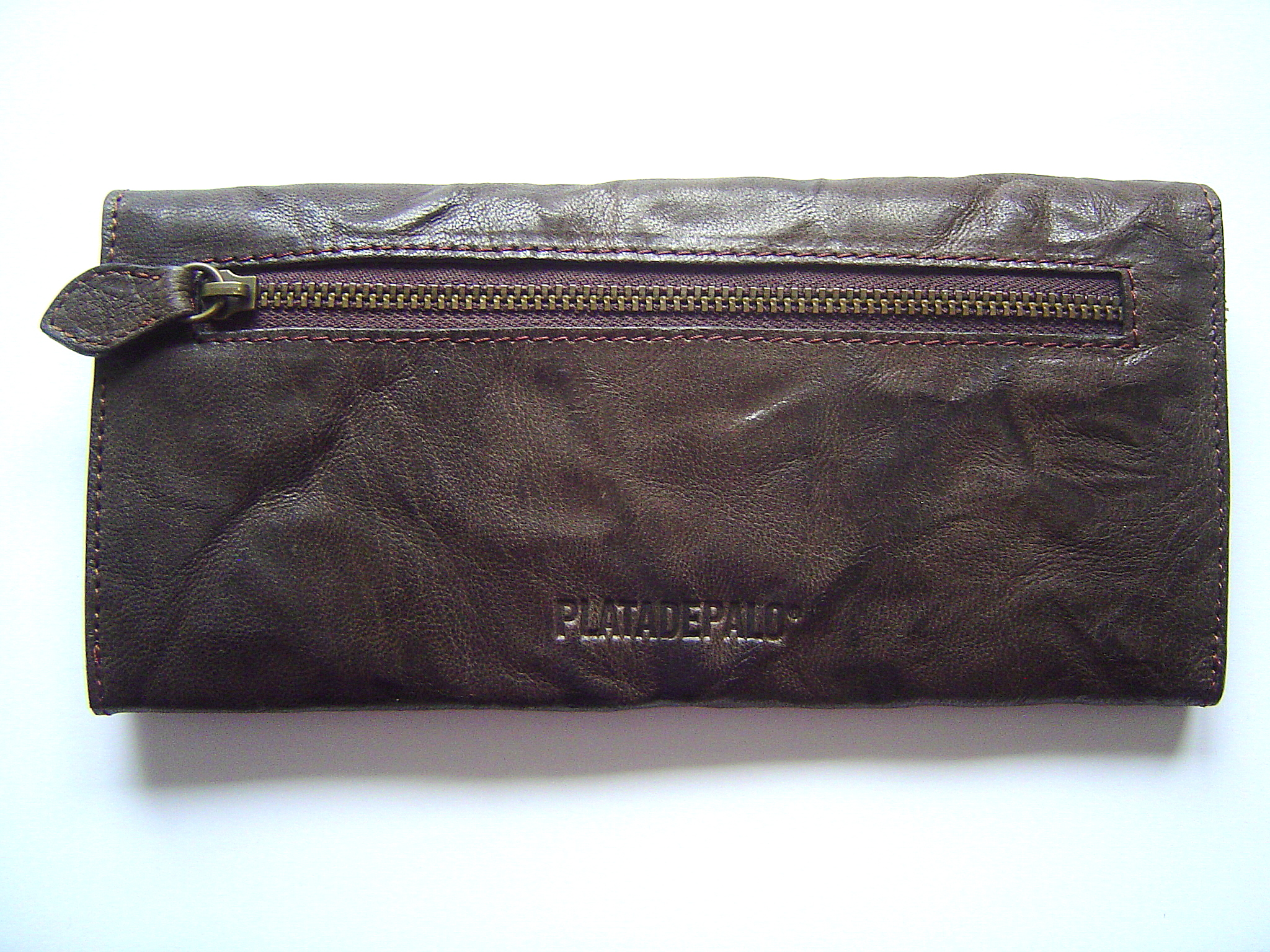 Platadepalo Damen Brieftasche, Geldbörse, Wallet, Leder, Farbe dunkelbraun