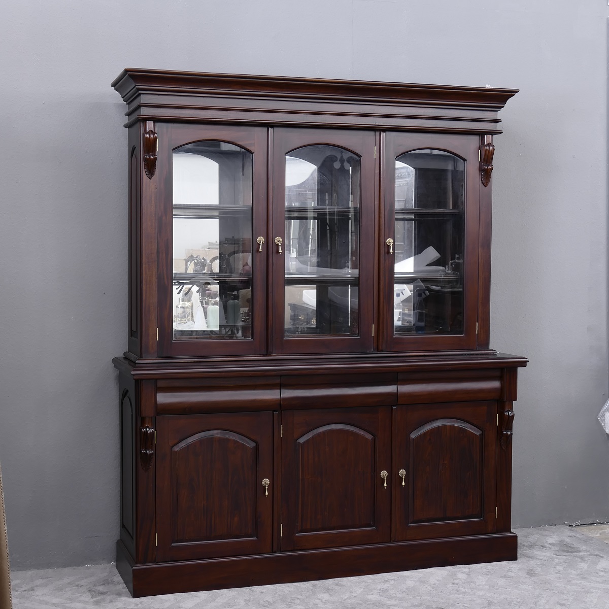 Buffet Schrank Mahagoni massiv Victorianischer Stil