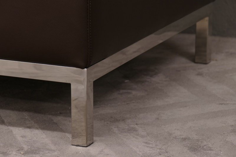 Designer Couch 2-Sitzer / Office Line "Torino" Italy Leder dunkelbraun