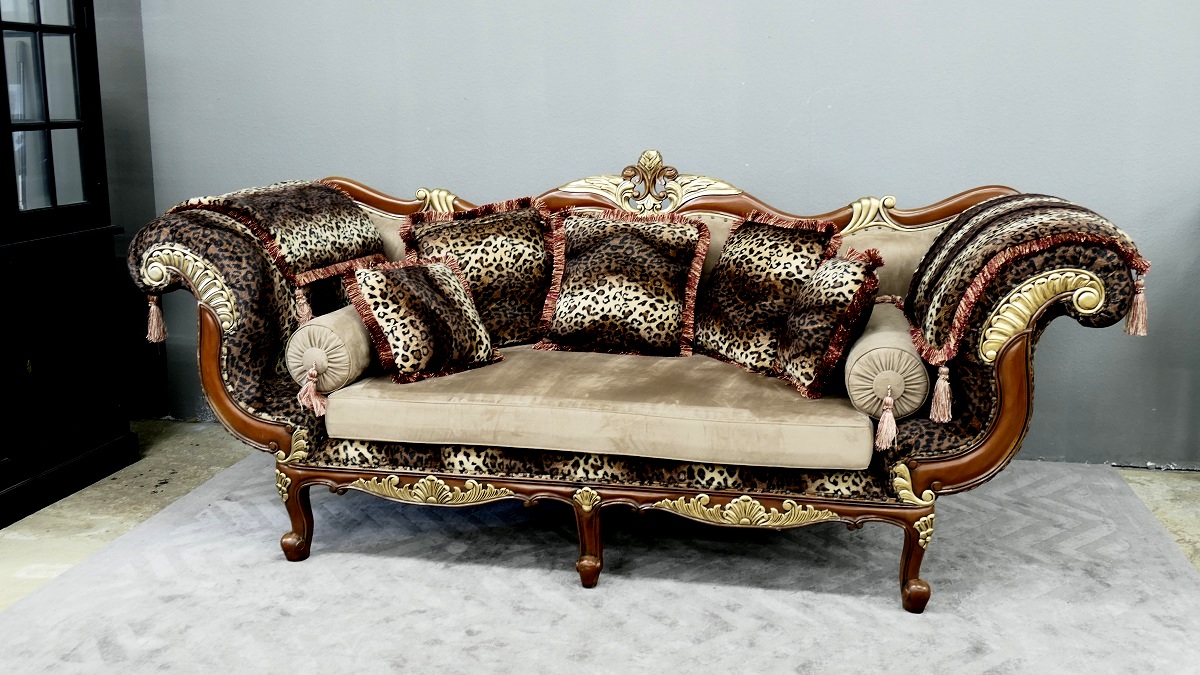 Designersofa Sofa Couch Sessel Couchgarnitur Ottomane Mahagoni Hunter 3-Sitzer