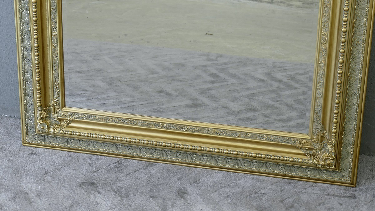 Imposanter Spiegel Wandspiegel Farbe Gold mit Facettenschliff 120 x 200 cm