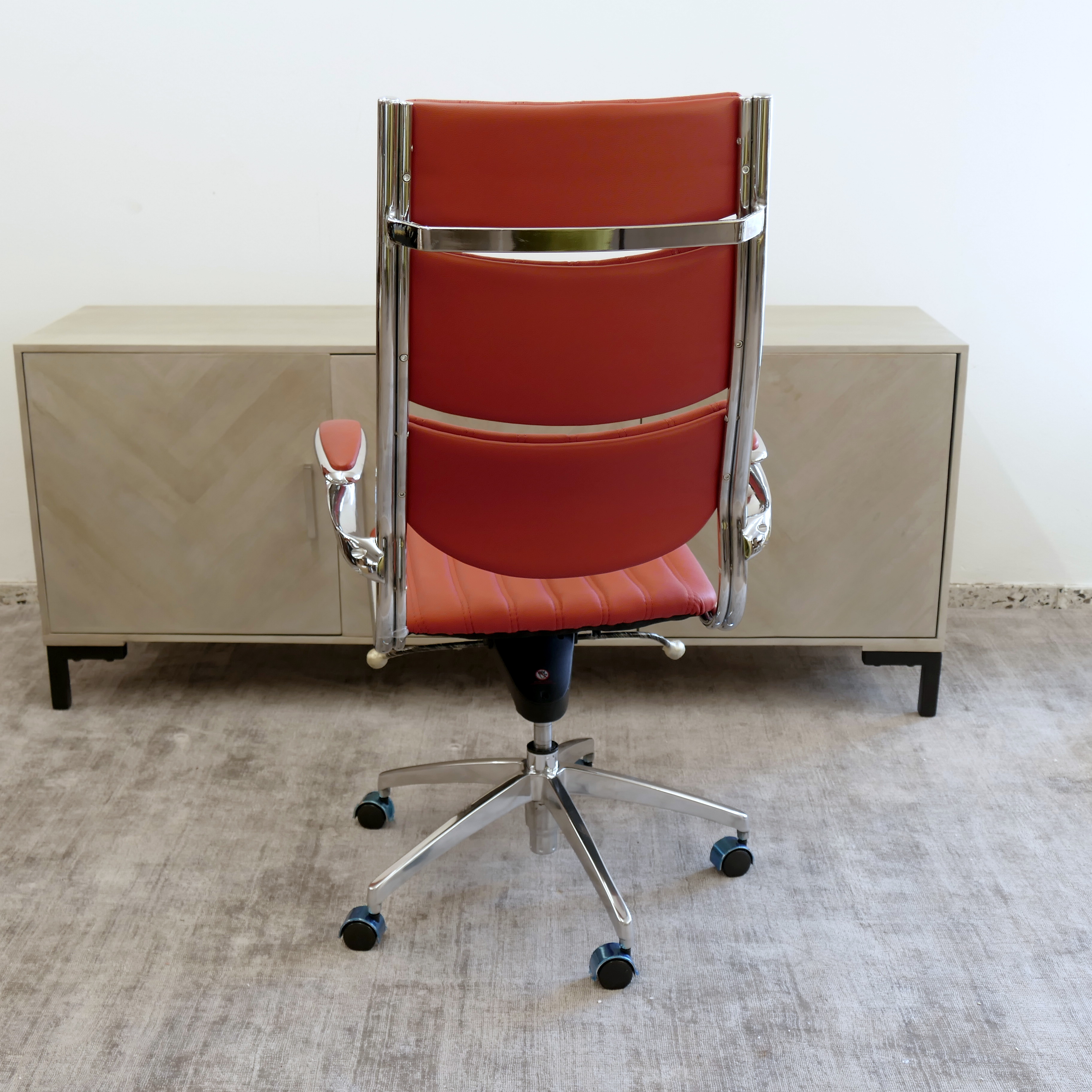 Bürosessel Stuhl Stühle Chefsessel Schreibtischstuhl Sessel Leder Farbe: rot