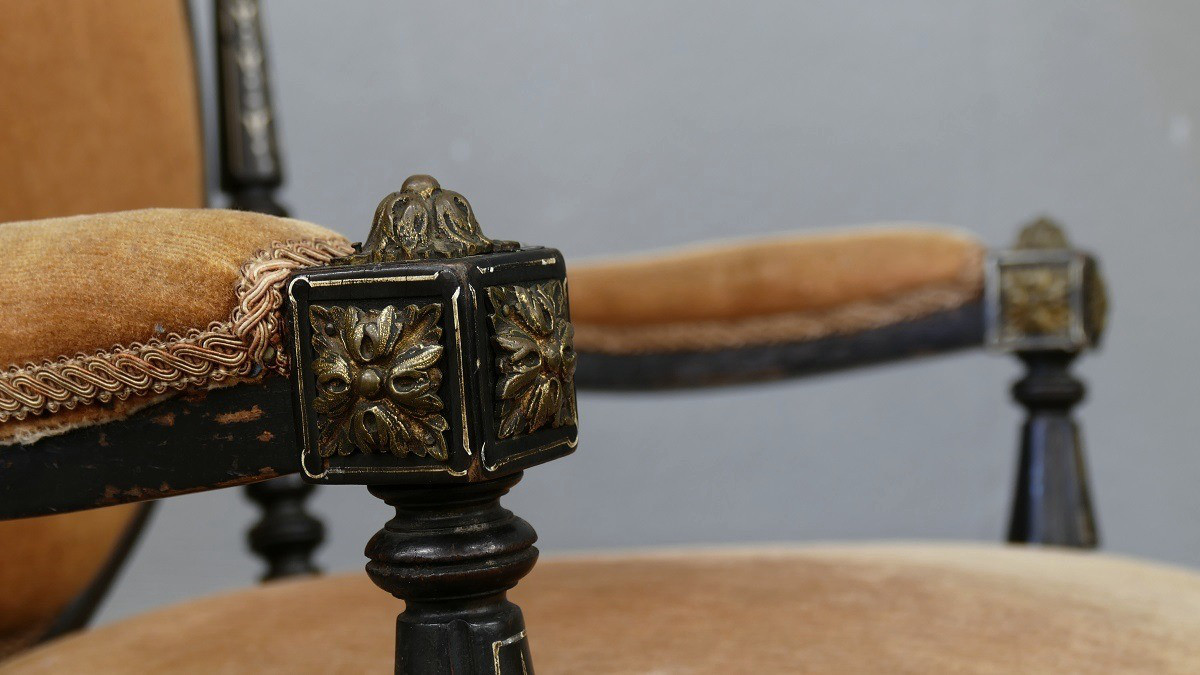 Antik Polstersessel Sessel Stuhl mit Armlehnen Nordfolk um 1890 handgeschnitzt