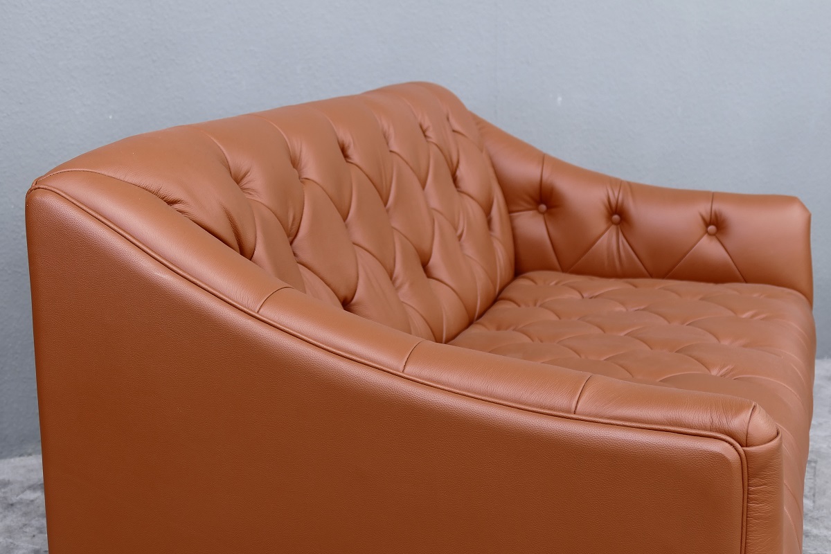 Leder Couch / Designer Couch 2-Sitzer italy Leather Farbe cognac