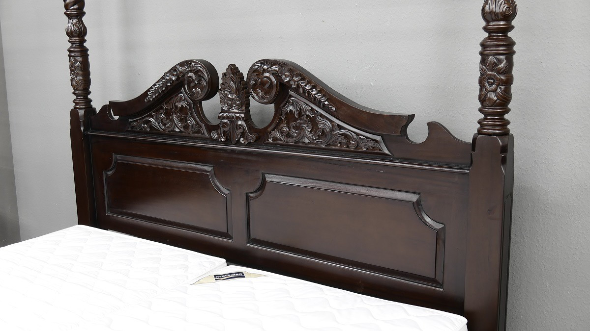 Englisches Bett Oxford Kolonialstil Mahagoni Matratzengrösse 160 x 200 cm 
