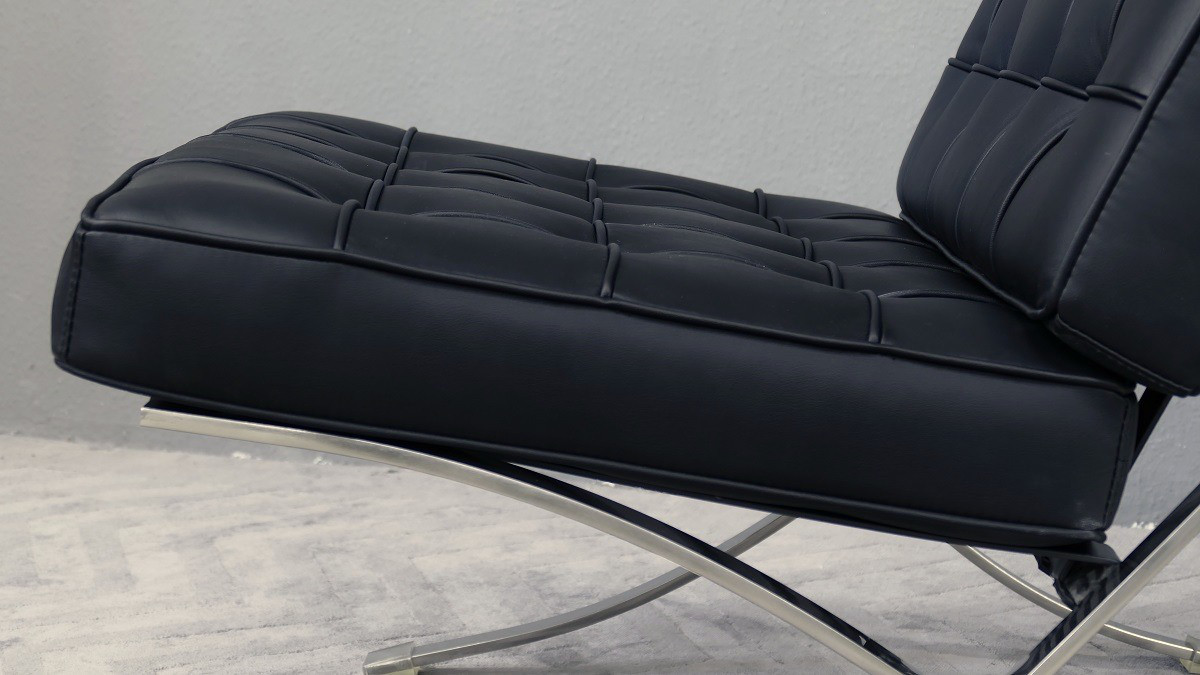 Relax Sessel mit Fußteil Ottoman Design Klassiker Couch Leder