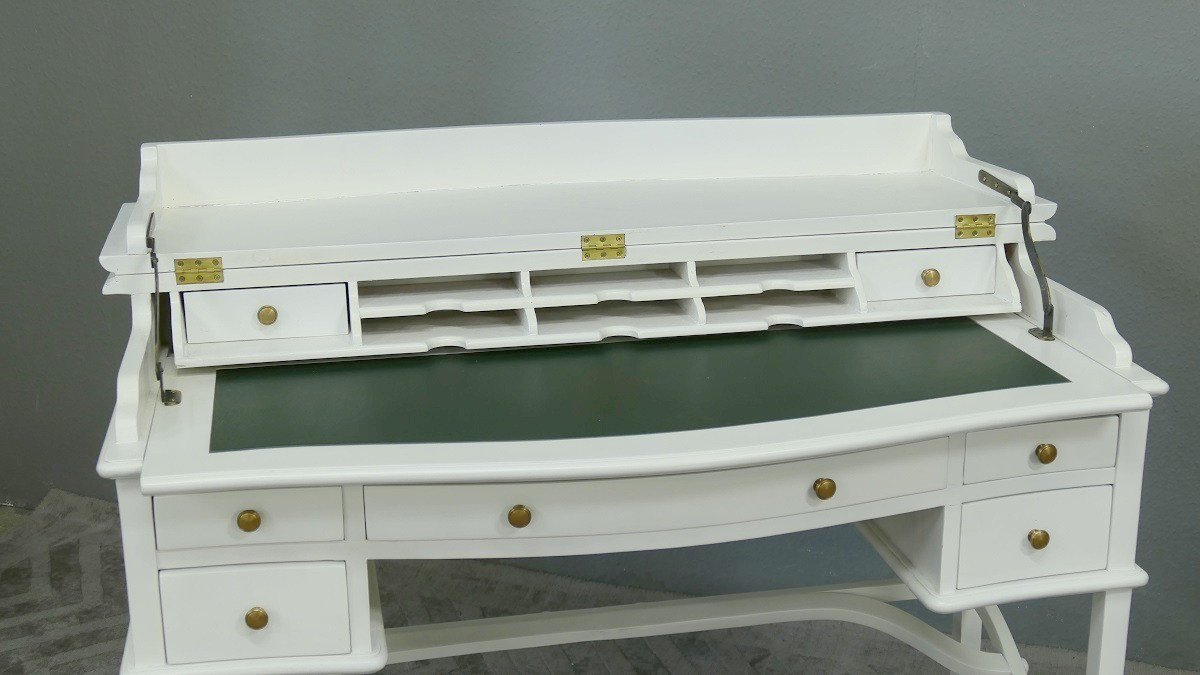 Sekretär Lady s Sekretär Mahagoni Chippendale Farbe weiss