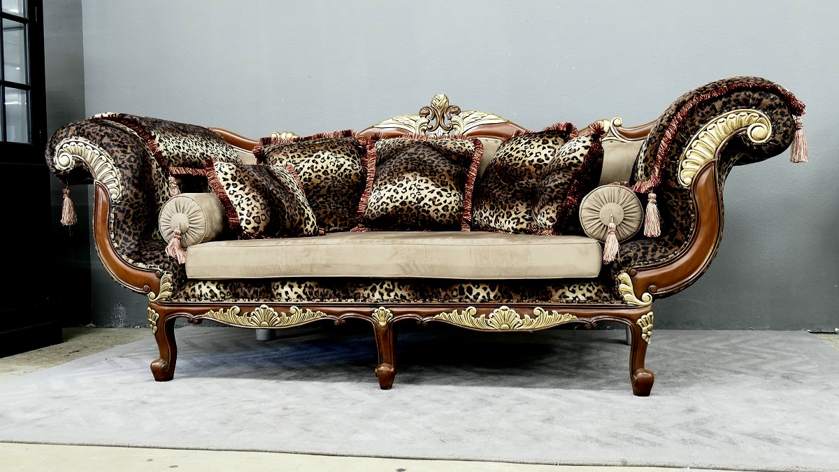 Designersofa Sofa Couch Sessel Couchgarnitur Ottomane Mahagoni Hunter 3-Sitzer