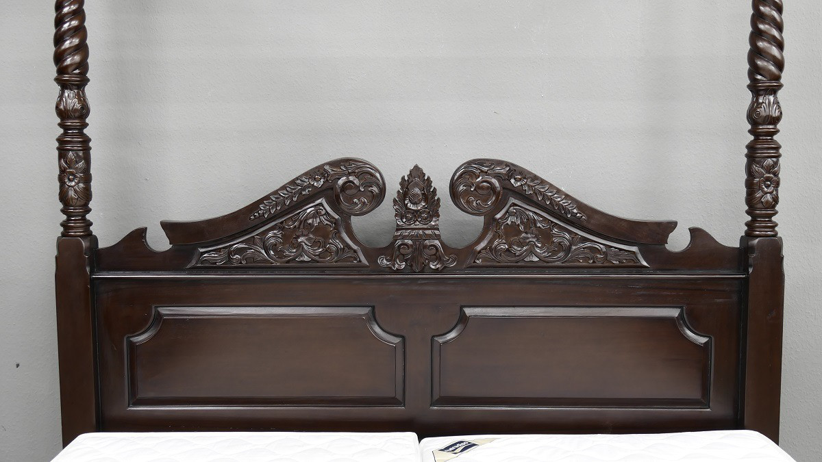 Englisches Bett Oxford Kolonialstil Mahagoni Matratzengrösse 160 x 200 cm 