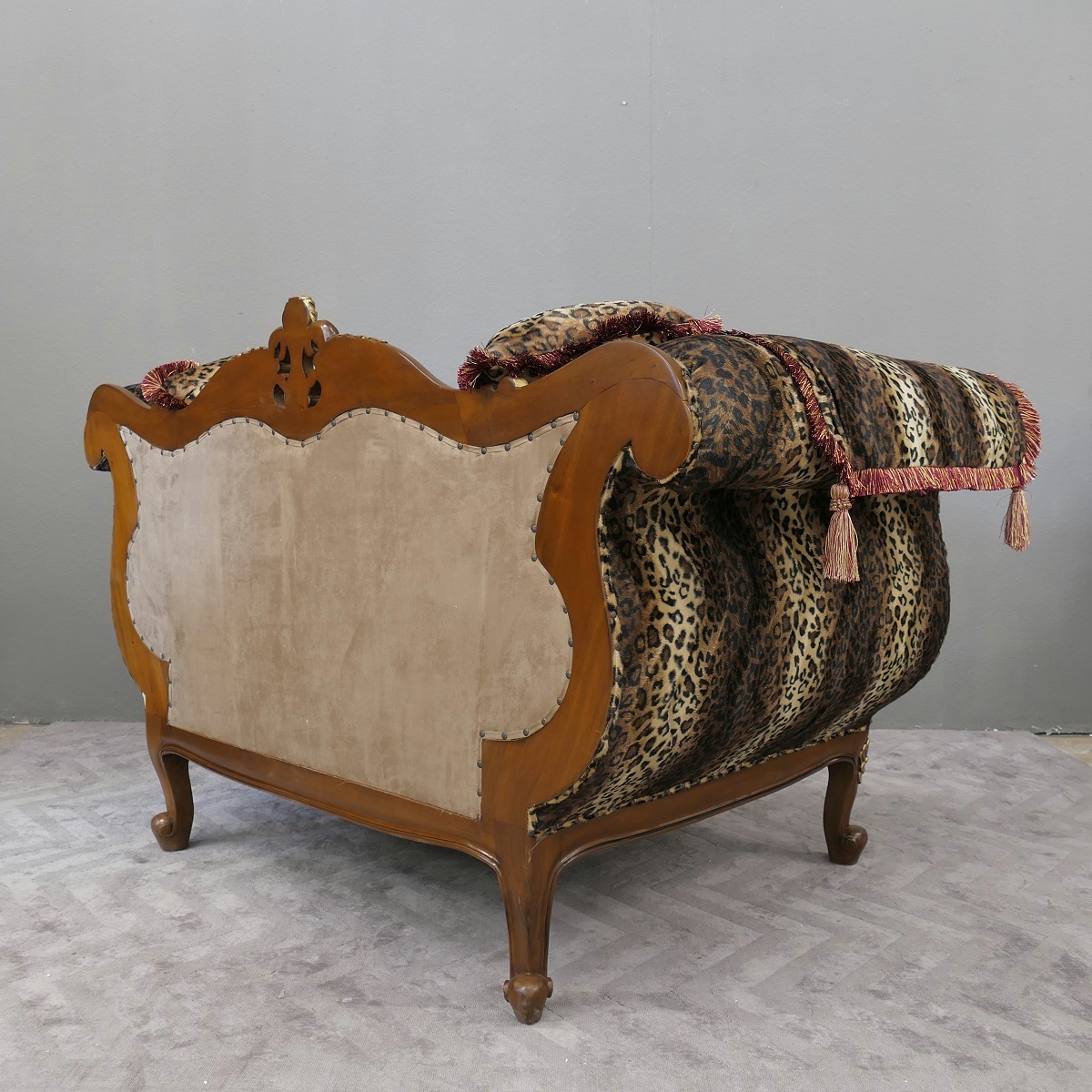 Designersofa Sofa Couch Sessel Couchgarnitur Ottomane Mahagoni Hunter 1-Sitzer