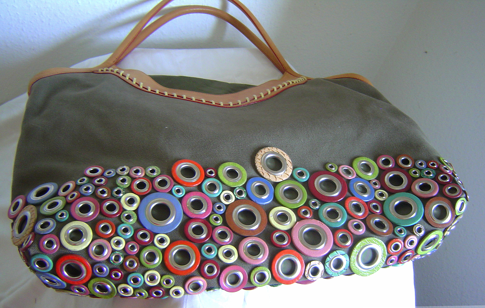 Konplott Handtasche Shopper Bag Couture olive, Farbe olive  multi