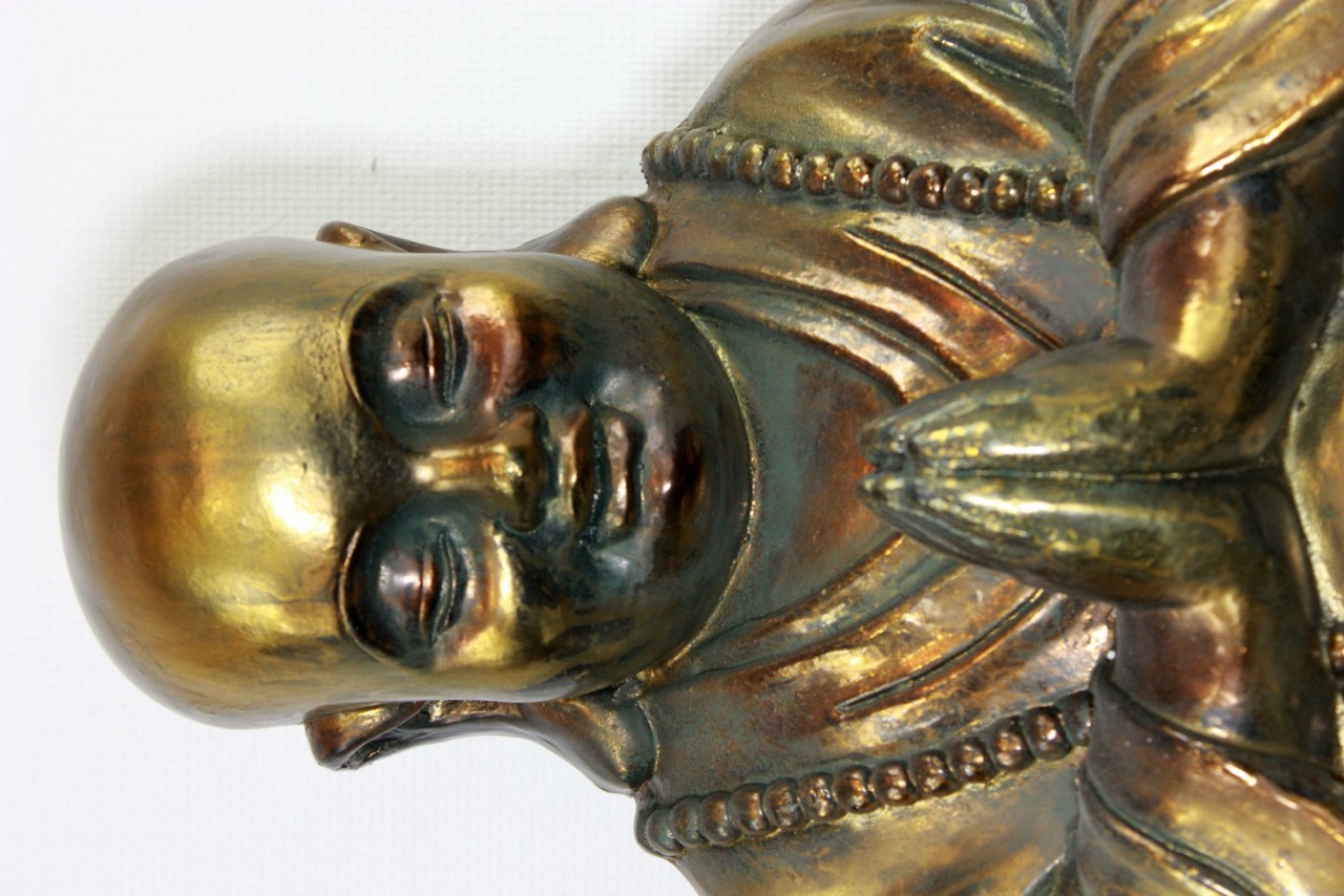 Dekofigur sitzender, betender Buddha Figur Buddha sitzend Höhe 55 cm
