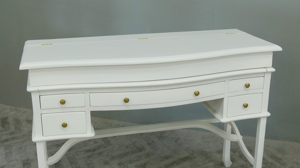 Sekretär Lady s Sekretär Mahagoni Chippendale Farbe weiss