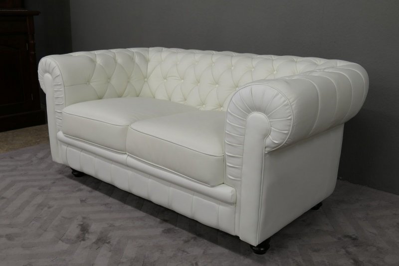 Sofa Couch Set Chesterfield Palazzo 2- Sitzer , 3-Sitzer Farbe L10 white