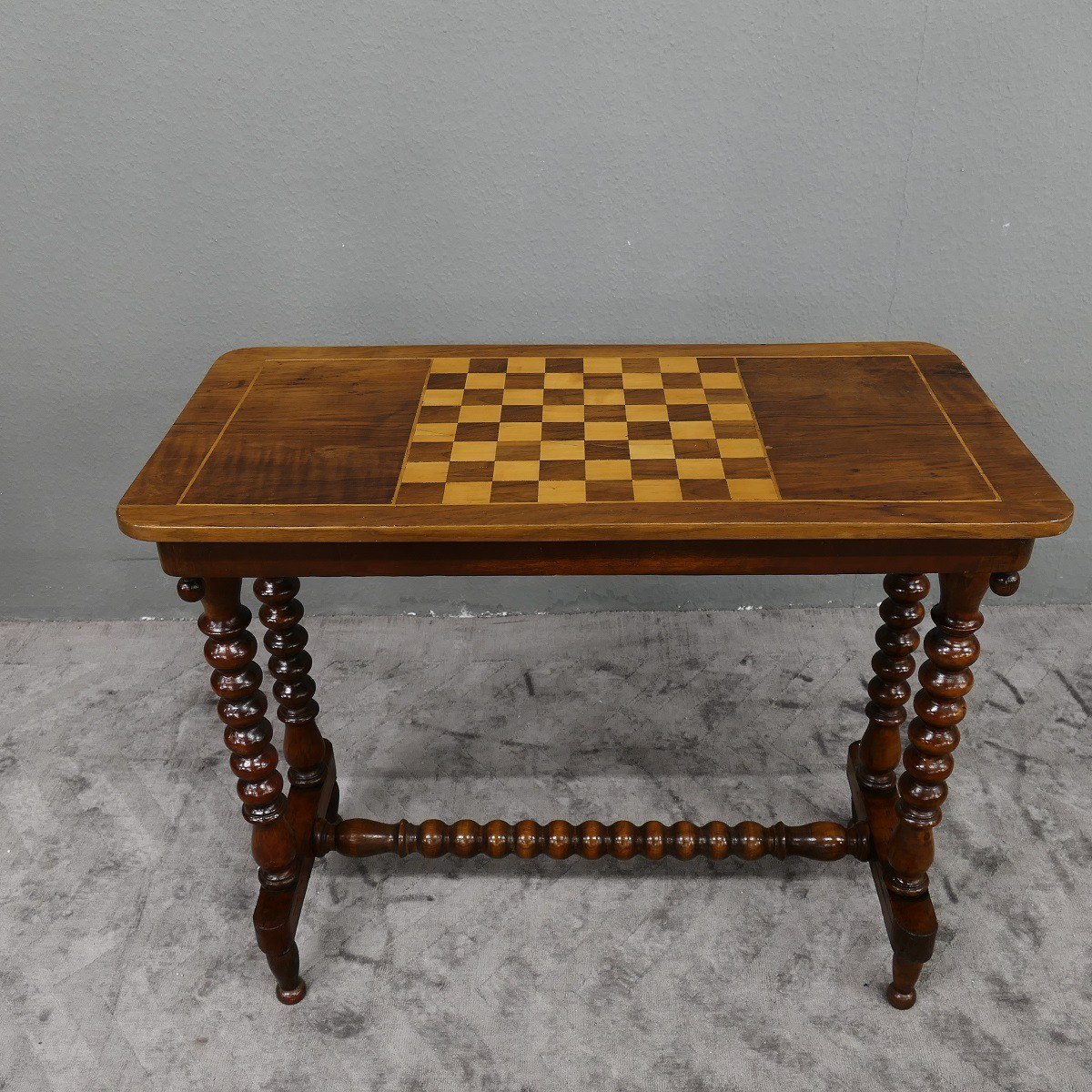 Schachtisch Spieltisch Spielbrett Schachbrett Mahagoni Antik um 1890