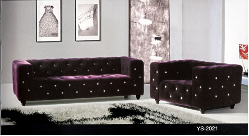 Sessel Couch Sofa 3-Sitzer Modell YS-2021 im Chesterfield Style mit Strass Steinen