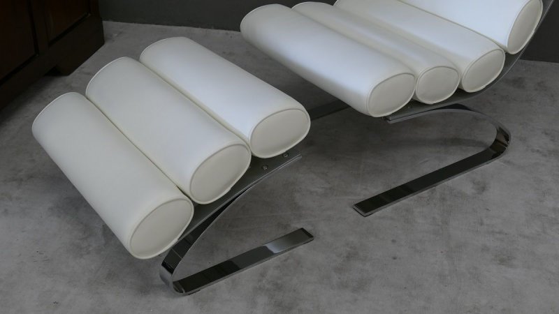 Relax Liege Lounge Liege Sofa Design Klassiker Couch Material PU Farbe weiss