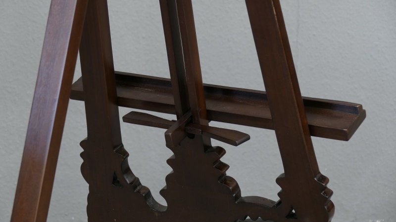 Stylishe Staffelei Mahagoni dunkelbraun Walnuss Höhe 150 cm