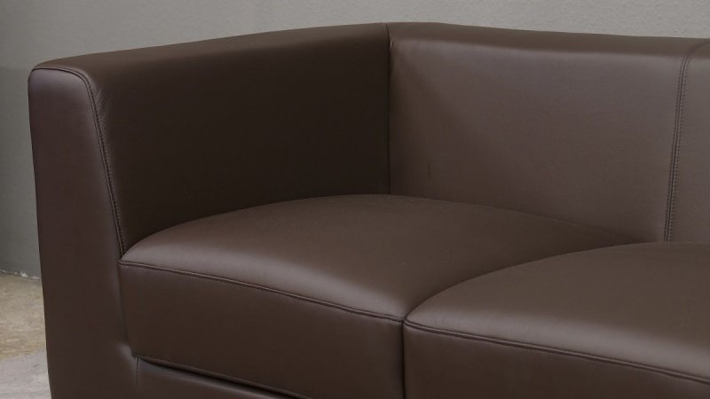 Designer Couch 2-Sitzer / Office Line "Torino" Italy Leder dunkelbraun