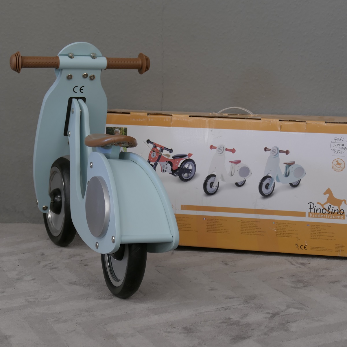 Pinolino Laufrad Vespa Wanda, Laufrad Holz, für Kinder von 3 – 5 Jahren, mint