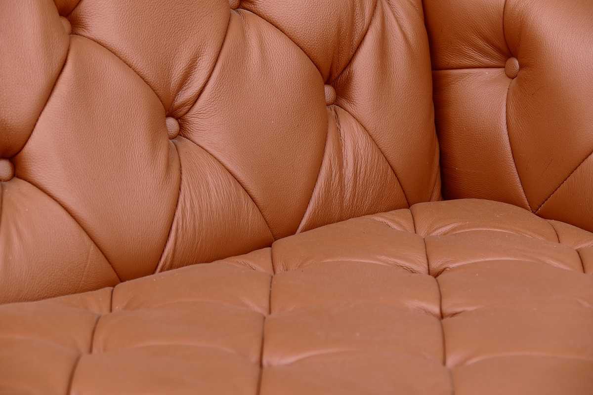 Leder Couch / Designer Couch 2-Sitzer italy Leather Farbe cognac