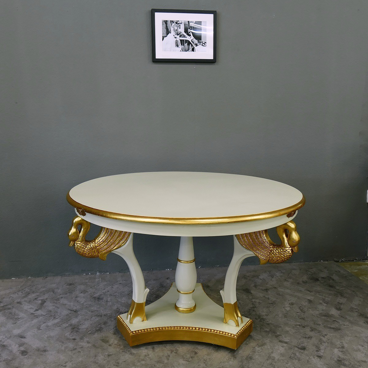 Chippendale Tisch Esstisch Mahagoni excellent white / gold Ausstellungsstück
