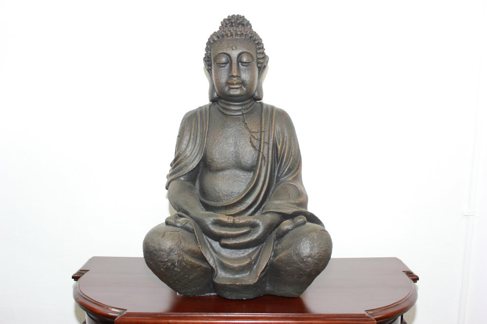 Stilvolle grosse Buddha Figur Dekofigur sitzender Buddha Höhe 70 cm