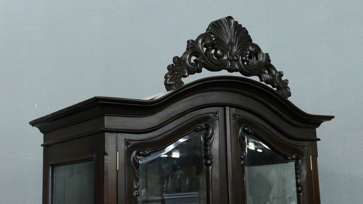 Englischer Chippendale Schrank Vitrine Mahagoni