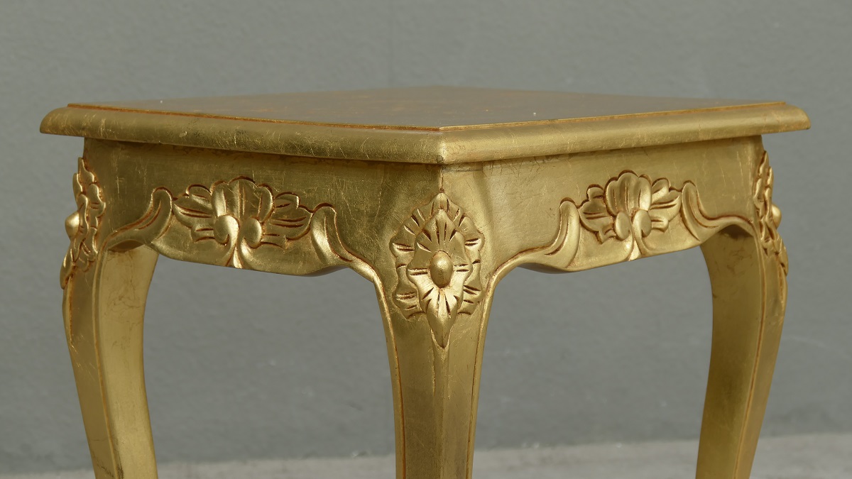 Chippendale Tisch Beistelltisch Konsole massiv Mahagoni Farbe Gold