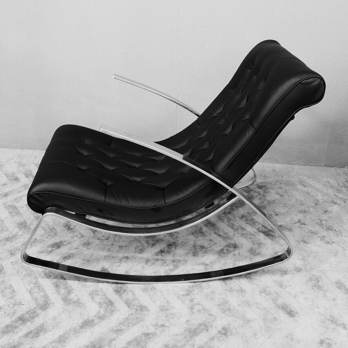 Schaukelstuhl Lounge Liege Sofa Design Klassiker Couch Farbe: Schwarz