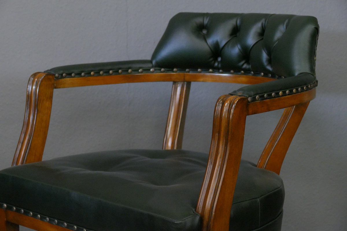 Stuhl Bürostuhl Bürosessel Chefsessel Oxford massiv Mahagoni brown Walnuss