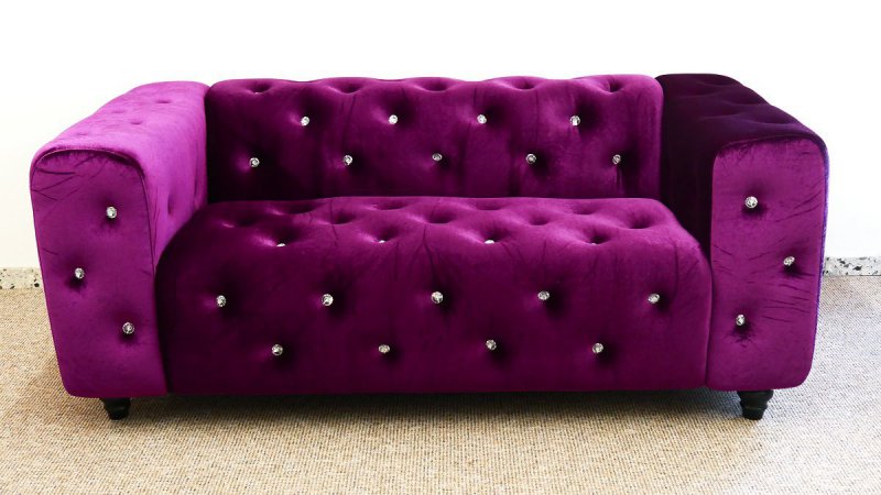 Sessel Couch Sofa 2-Sitzer Modell YS-2021 im Chesterfield Style mit Strass Steinen